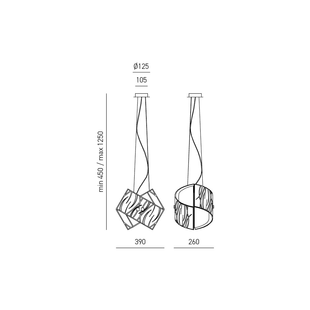 Lampadario Contemporaneo Agnese Metallo Finitura Cromo 2 Luci E27 39Cm AGNESE-S-M
