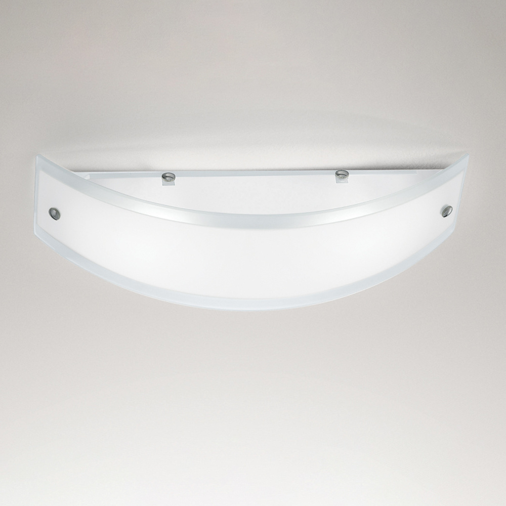 Applique Contemporanea Lecce Metallo Cromo Vetro Serigrafato Bianco 1 Luce 27Cm LECCE-A-G