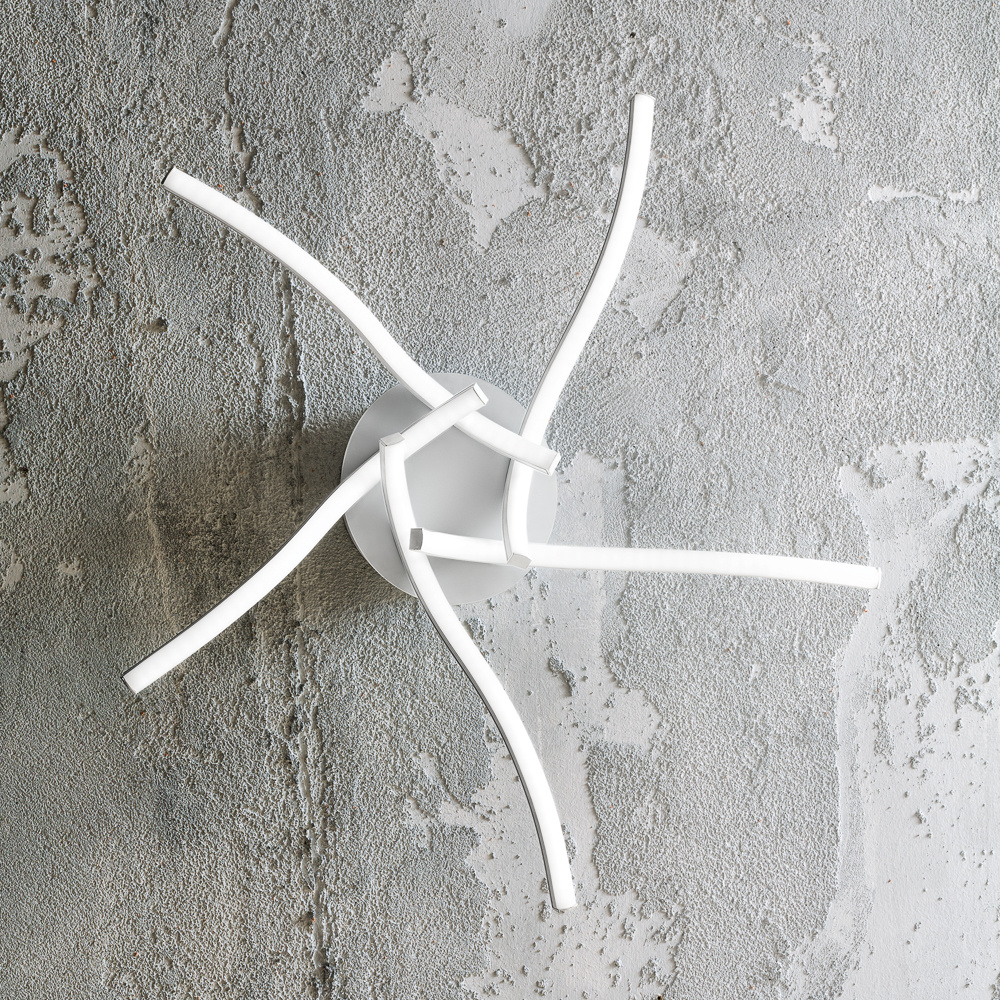 Plafoniera Moderna Tessa Alluminio E Silicone Bianco Led 38W 3K TESSA-P-5-3K