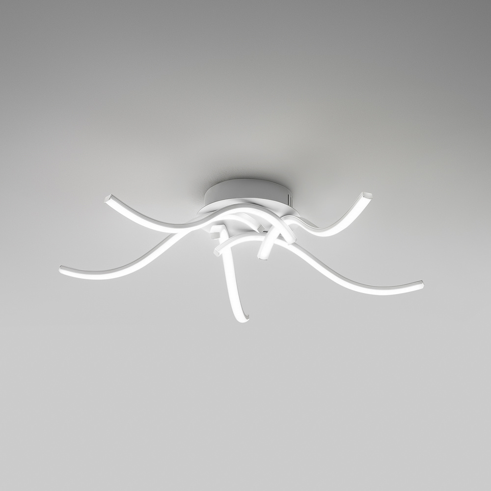 Plafoniera Moderna Tessa Alluminio E Silicone Bianco Led 38W 4K TESSA-P-5-4K