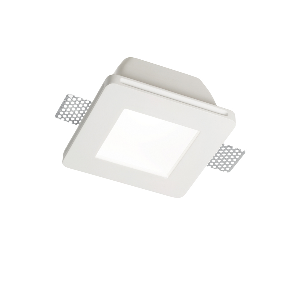 Faretto LED 8W moderno incasso quadrato gesso soffitto lampada GU10 12x12cm  LUCE 4000K