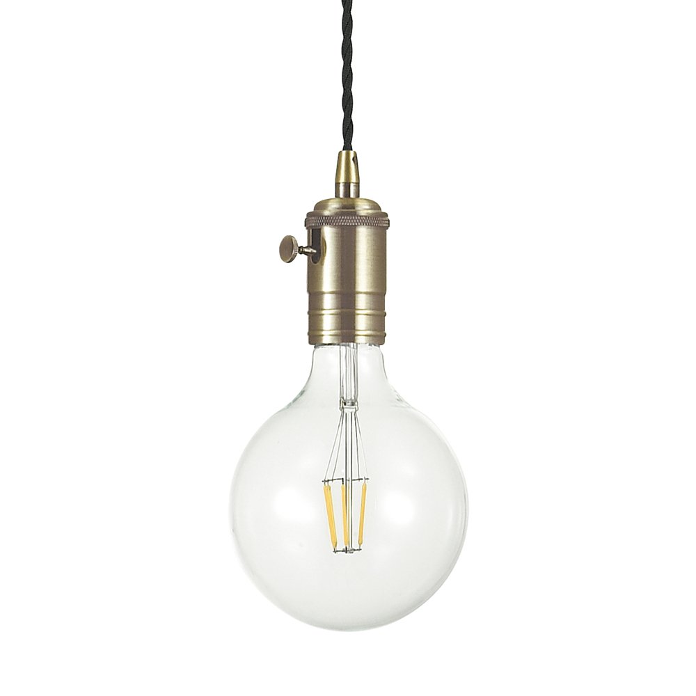 Sospensione Rustica-Country Doc Metallo Ottone Brunito 1 Luce E27