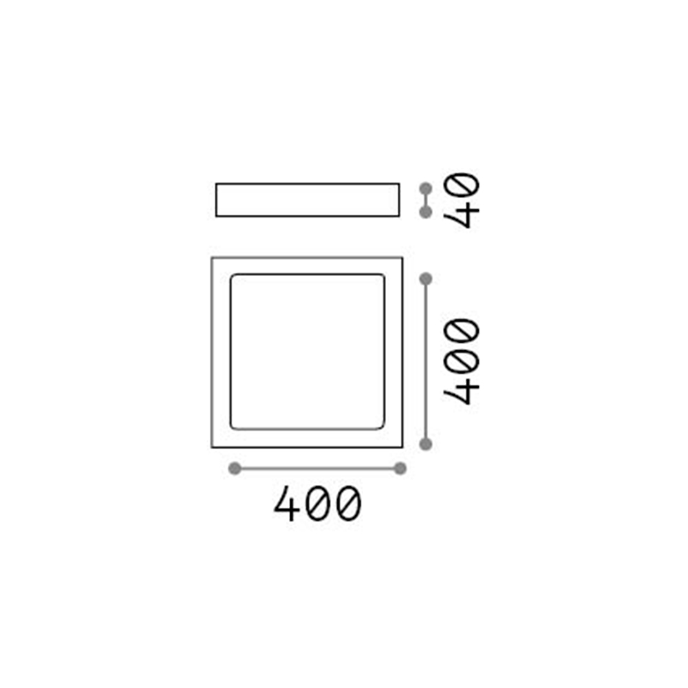 Ideal Lux Universal D22 Square applique bianca led