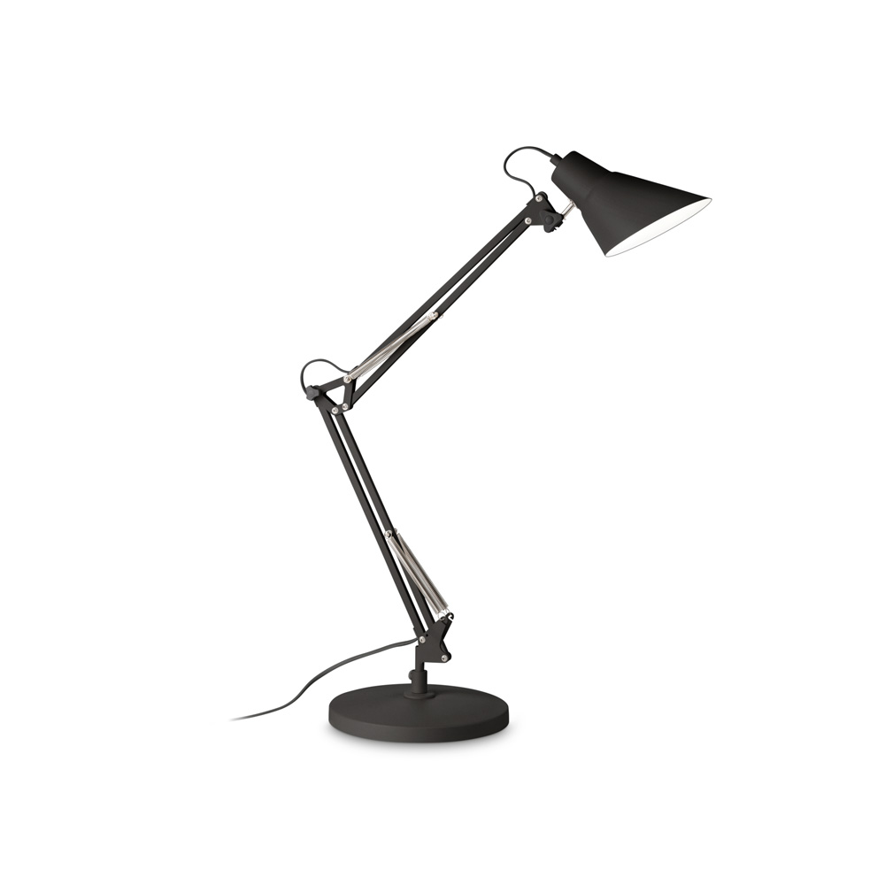Lampada Da Scrivania-Ufficio Moderna Sally Metallo Nero 1 Luce E27