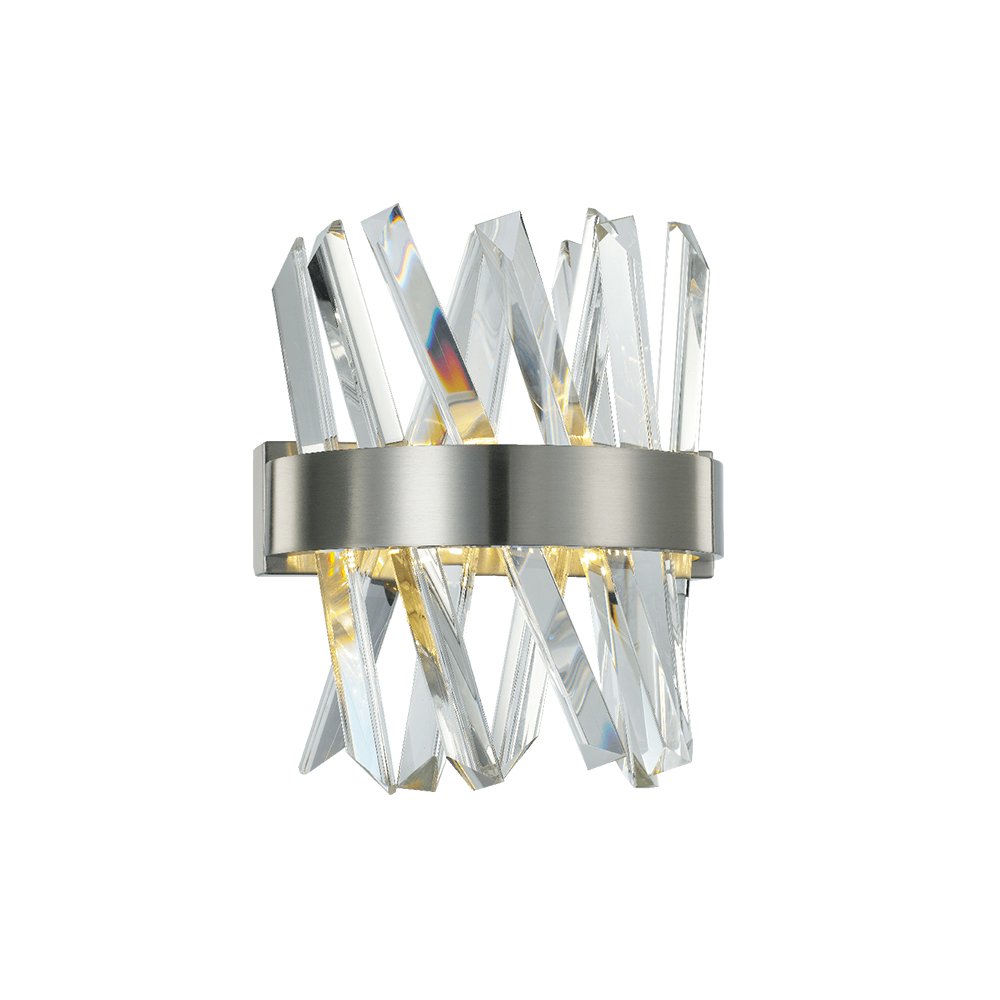 Applique Da Parete Moderno Akasha Metallo Ottone Antiquato Cristallo K9 Led 16W MB18162246-1ALAB