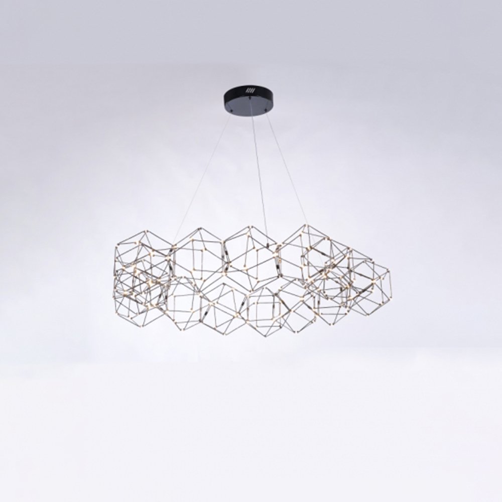 BTL-1727 - LAMPADARIO PORTALAMPADA CROMATO A SOSPENSIONE PER LAMPADINE E27 FILO 1 METRO