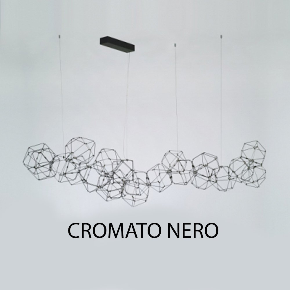 Attacco Per Lampadario A Sospensione REV Ritter | Cavo Da 70 Cm Cromato | Portalampada E27 Per Interni IP20