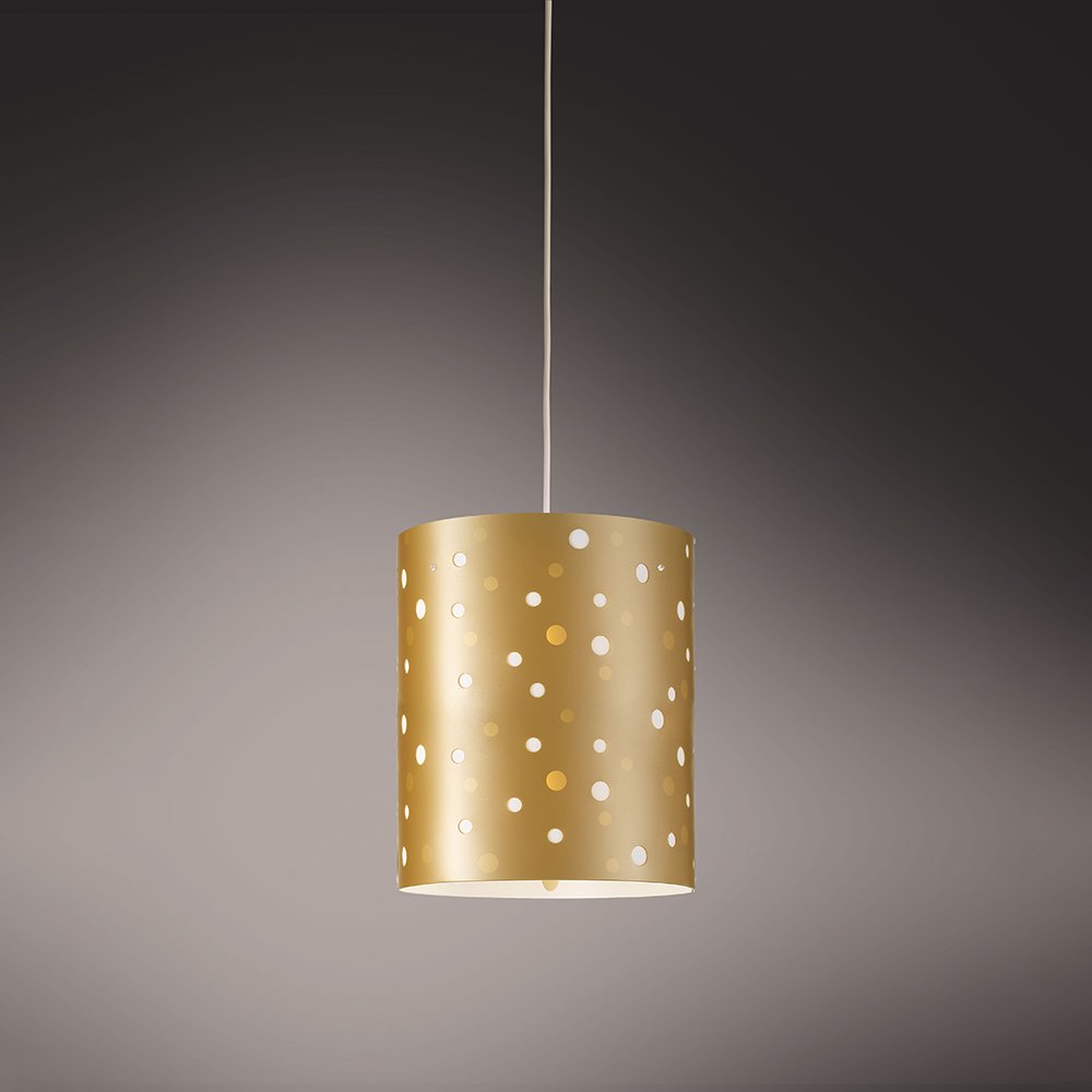 Sospensione Moderna A 1 Luce Pois Xl In Polilux Bicolor Oro Made In Italy | Linea Zero