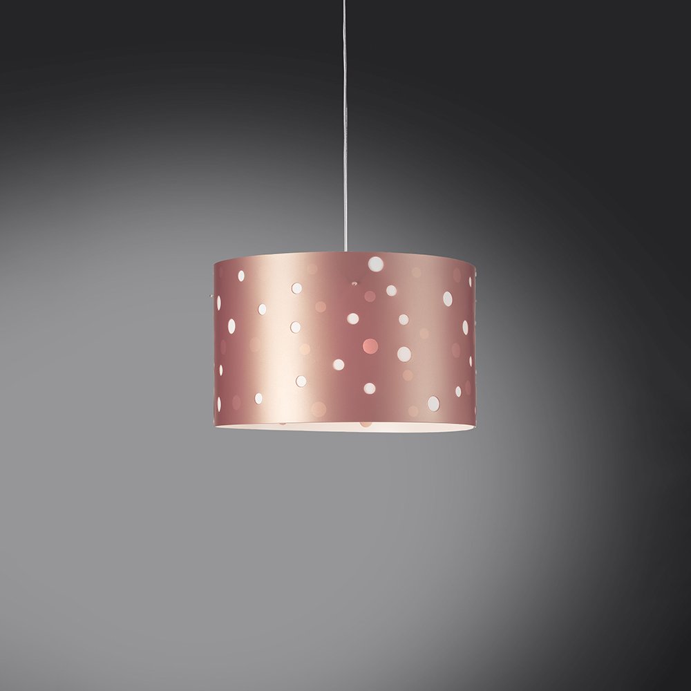 Sospensione Moderna A 5 Luci Pois Xxl In Polilux Bicolor Rosa Metallico Made In Italy | Linea Zero