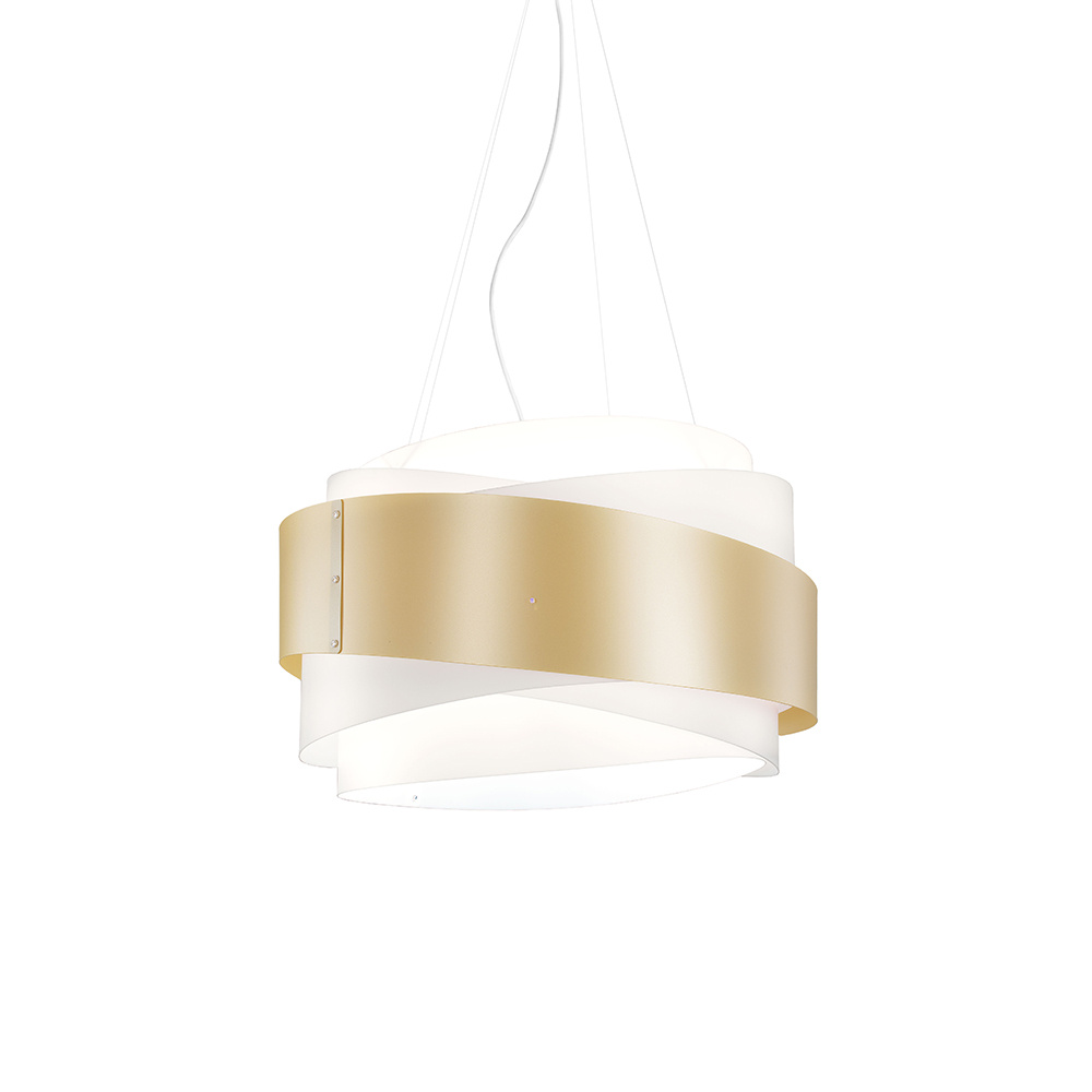 Sospensione Moderna 5 Luci Bea In Polilux Oro D80 Made In Italy | Linea Zero