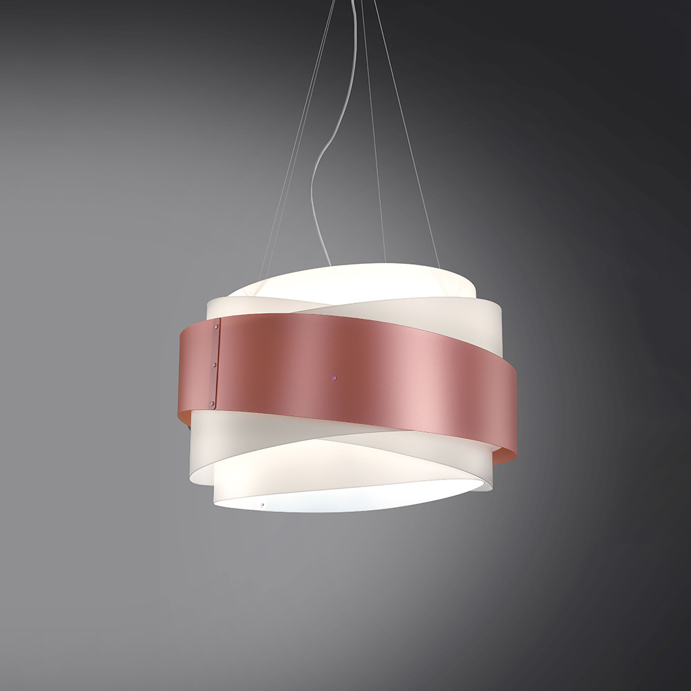 Sospensione Moderna 5 Luci Bea In Polilux Rosa Metallico D80 Made In Italy | Lampadari e Sospensioni | Luce Art Shop Sospensione Moderna 5 Luci Bea In Polilux Rosa Metallico D80 Made In Italy | Linea Zero