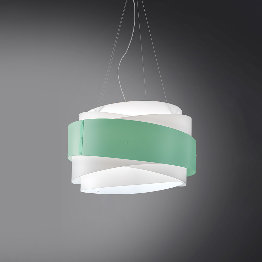 Sospensione Moderna 5 Luci Bea In Polilux Verde D80 Made In Italy | Linea Zero
