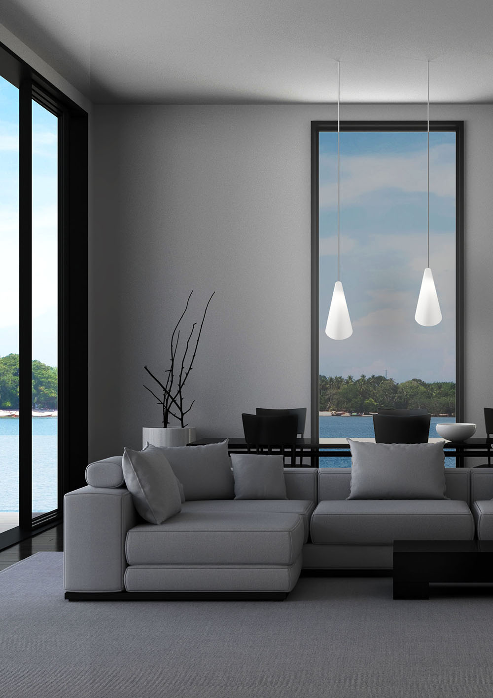 Sospensione Moderna A 1 Luce Calle In Polilux Bianco Made In Italy | Lampadari e Sospensioni | Luce Art Shop Sospensione Moderna A 1 Luce Calle In Polilux Bianco Made In Italy | Linea Zero
