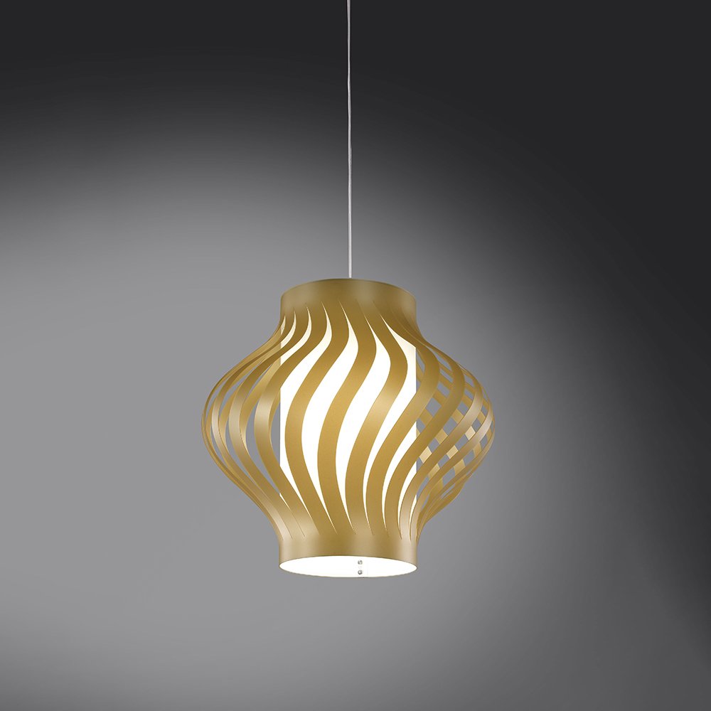 Sospensione Moderna 1 Luce Helios In Polilux Oro H39 Made In Italy | Linea Zero