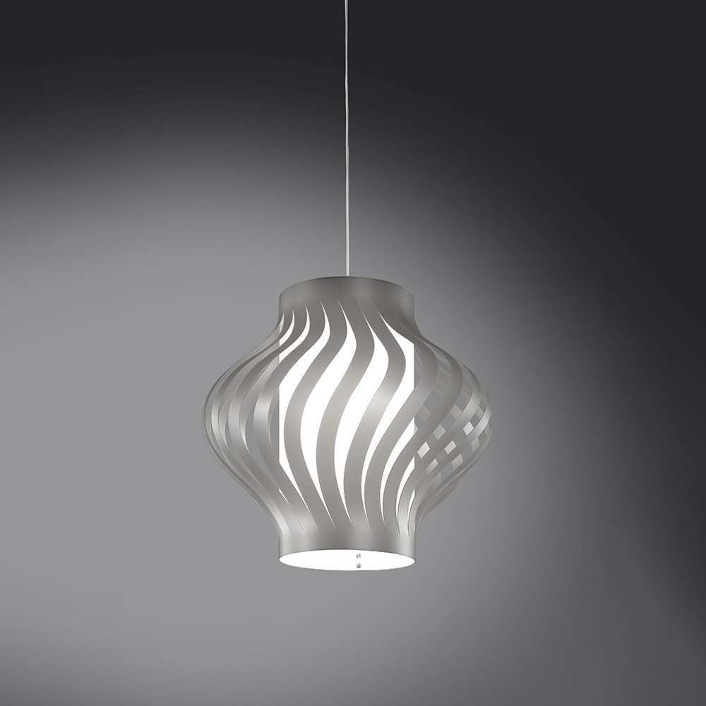 Sospensione Moderna 1 Luce Helios In Polilux Silver H39 Made In Italy | Linea Zero