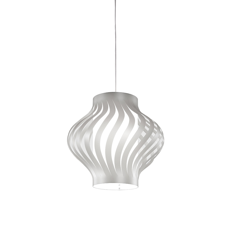 Sospensione Moderna 1 Luce Helios In Polilux Silver H39 Made In Italy | Linea Zero