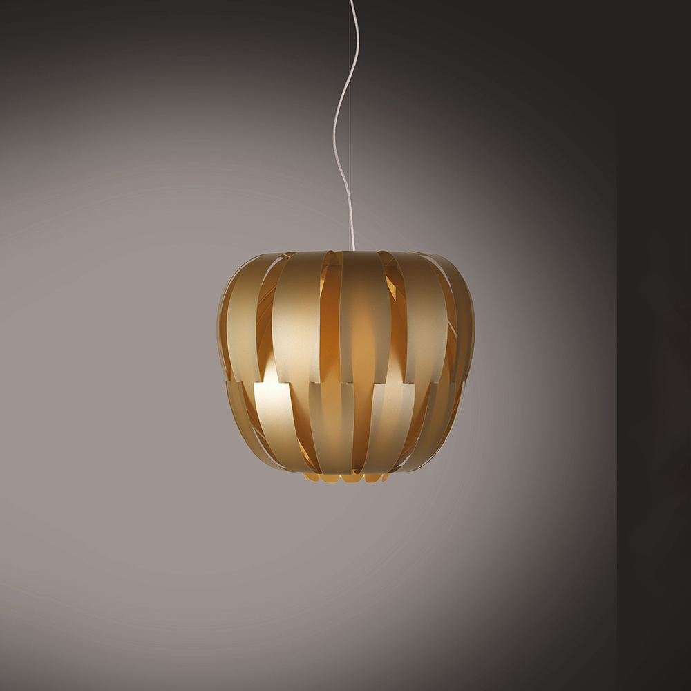 Sospensione Moderna 3 Luci Queen In Polilux Oro D75 Made In Italy | Lampadari e Sospensioni | Luce Art Shop Sospensione Moderna 3 Luci Queen In Polilux Oro D75 Made In Italy | Linea Zero