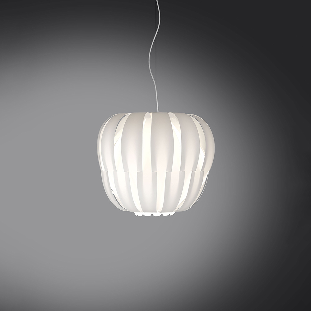Sospensione Moderna 3 Luci Queen In Polilux Bianco D75 Made In Italy | Linea Zero