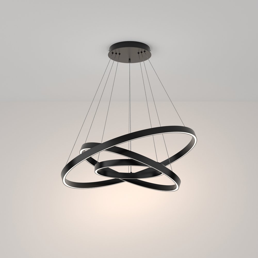 Lampada a sospensione Led Sandrina tre vetri con righe trasparenti D.50