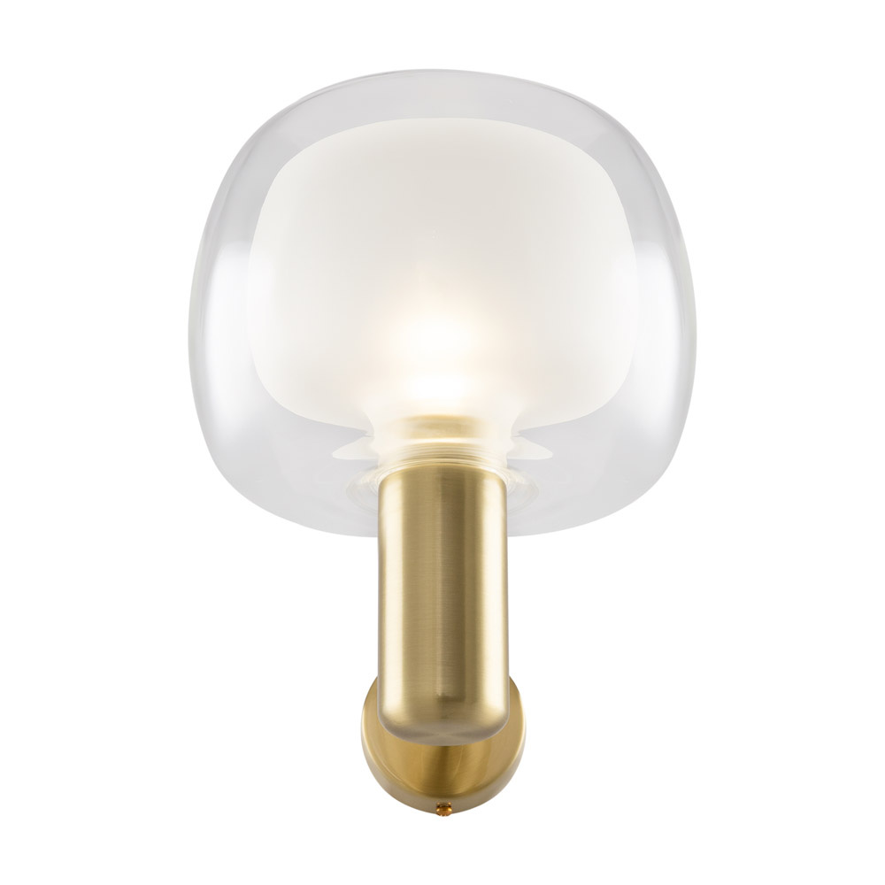 Applique Contemporanea Vision Alluminio Oro 1 Luce Diffusore In Vetro Trasp MOD411WL-01G