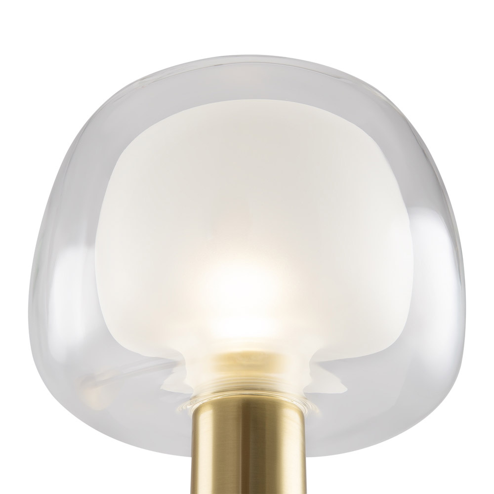 Applique Contemporanea Vision Alluminio Oro 1 Luce Diffusore In Vetro Trasp MOD411WL-01G