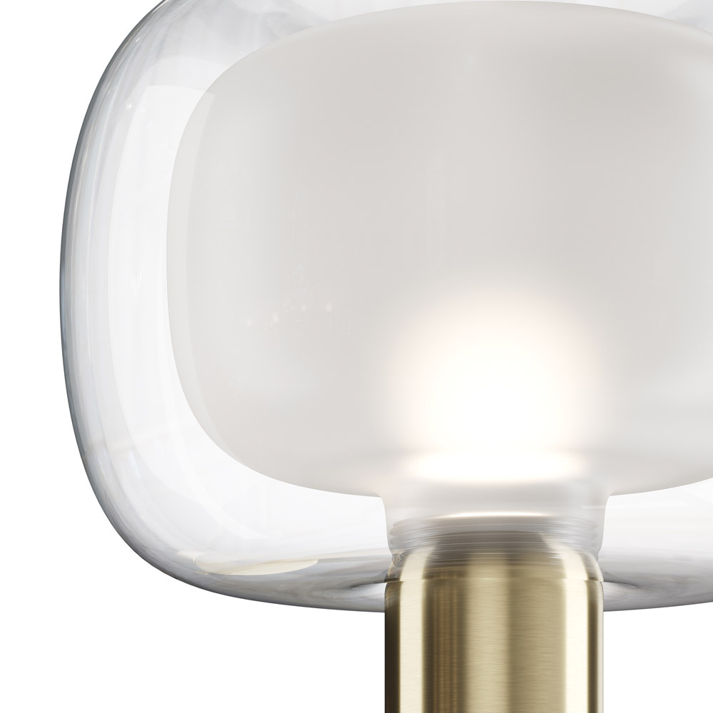 Applique Contemporanea Vision Alluminio Oro 1 Luce Diffusore In Vetro Trasp MOD411WL-01G