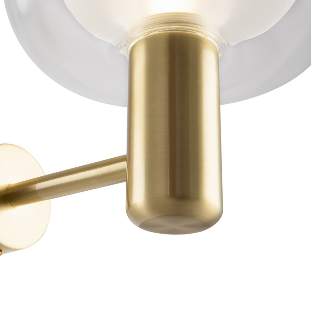 Applique Contemporanea Vision Alluminio Oro 1 Luce Diffusore In Vetro Trasp MOD411WL-01G