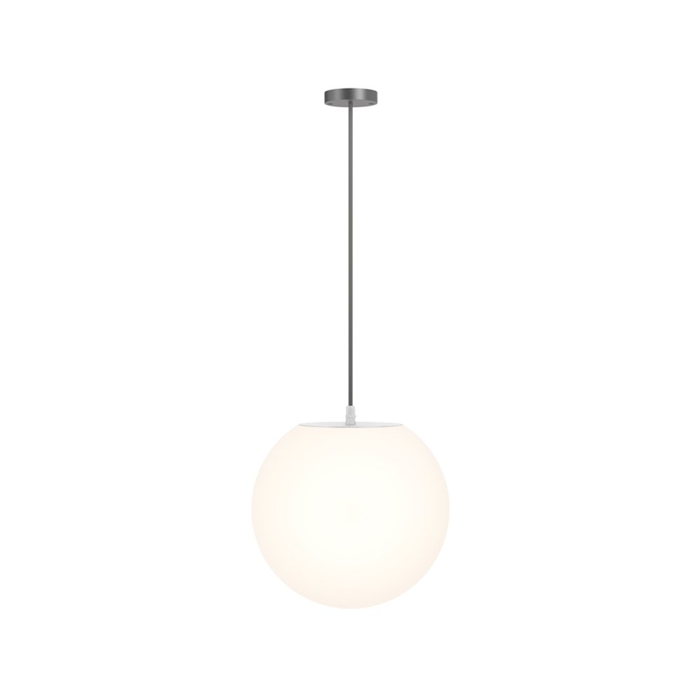 Sospensione Moderna Lap Metallo Bianco E Vetro Tortora 1 Luce E27 42Cm