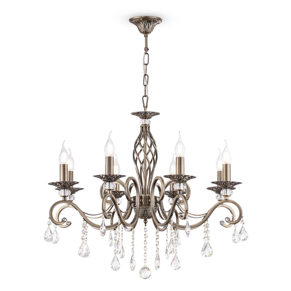 Image of Lampadario Classico Grace Metallo Ottone 8 Luci