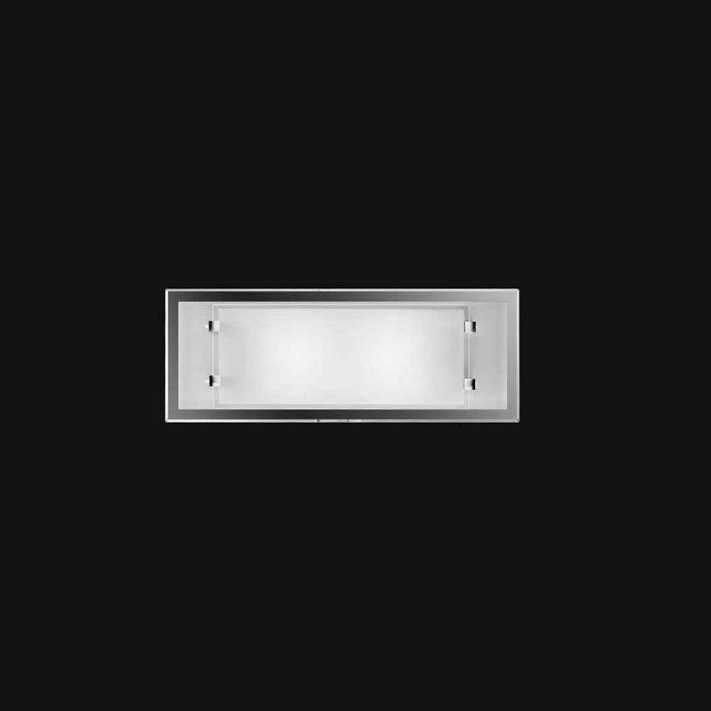 Applique In Vetro E Metallo Moderna Frame Bianco 2 Luci E27 5745B