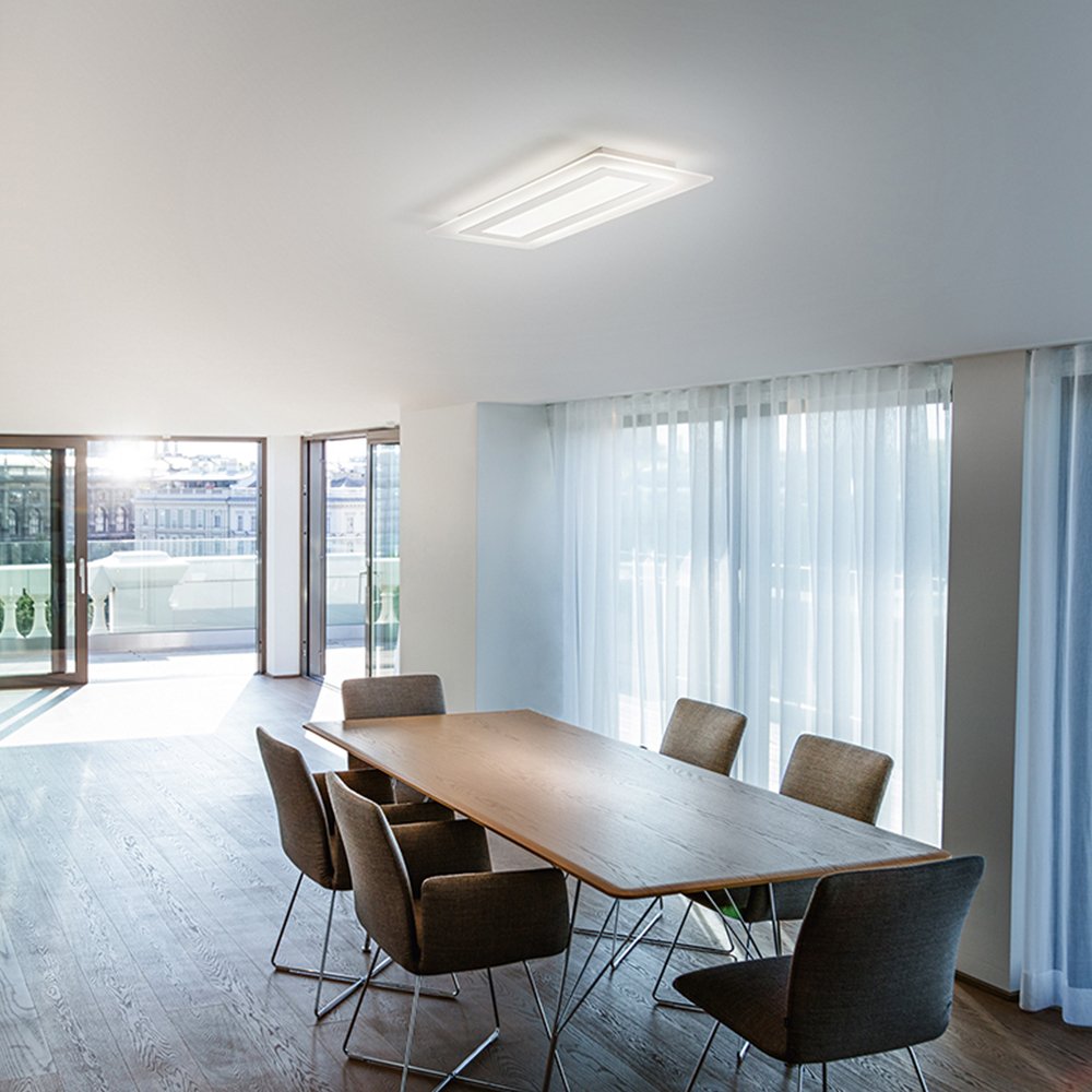 Plafonnier LED Moderne Rectangulaire Métal Blanc - 3 Lumières (petit Modèle)