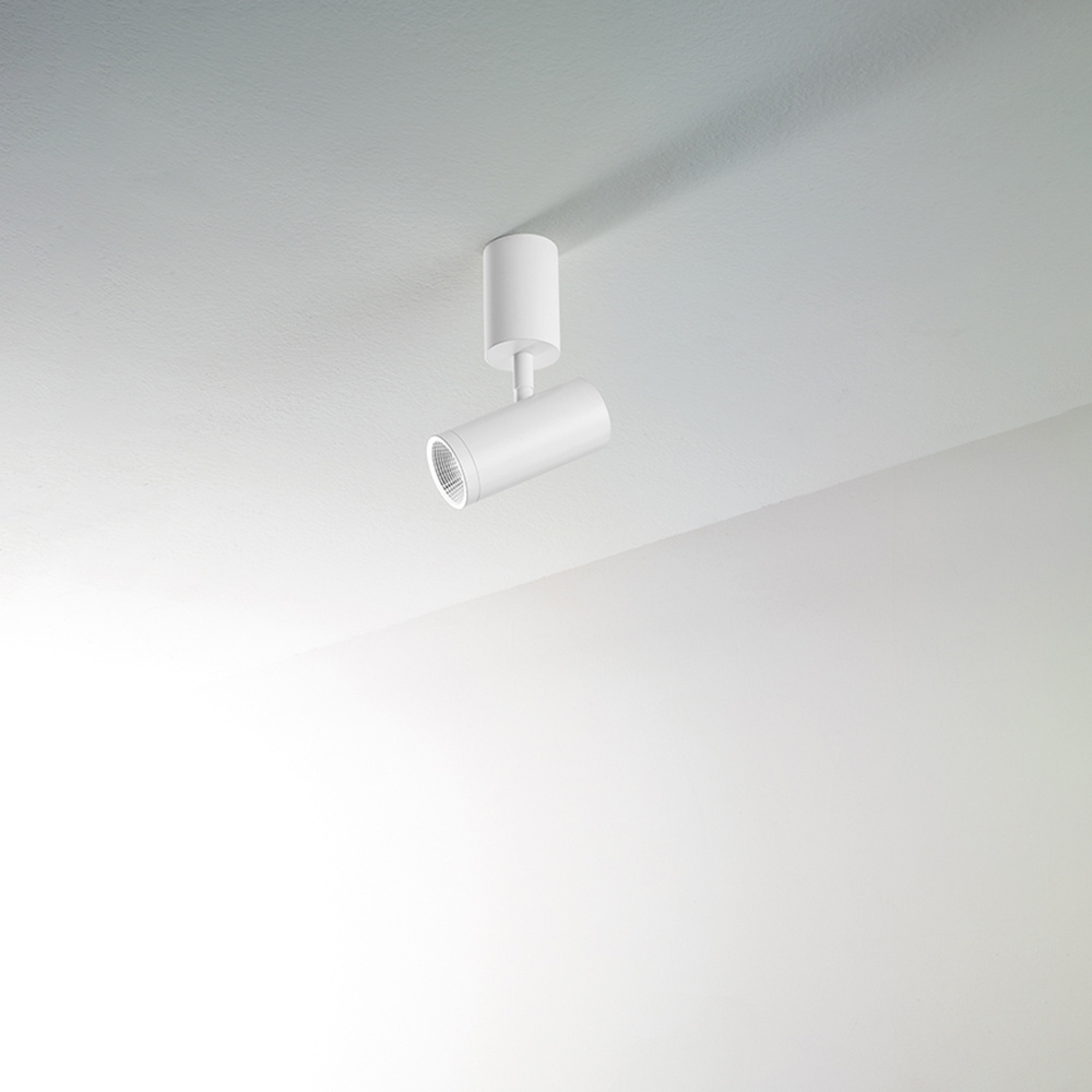 Faretto Singolo Moderno Big Canor Metallo Bianco Led 6400BLC