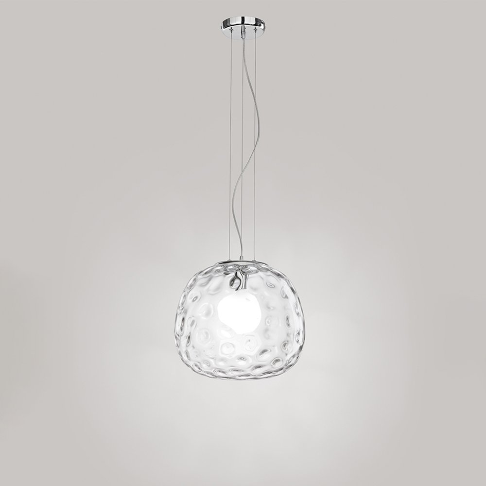 Lampadario Contemporaneo Ufo Cromo 1 Luce E27 Grande 6468TR