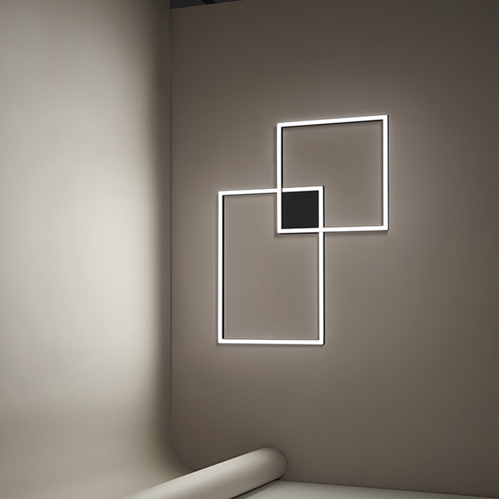 Plafoniera In Alluminio Industrial Cross Colore Nero Led 6596NCT