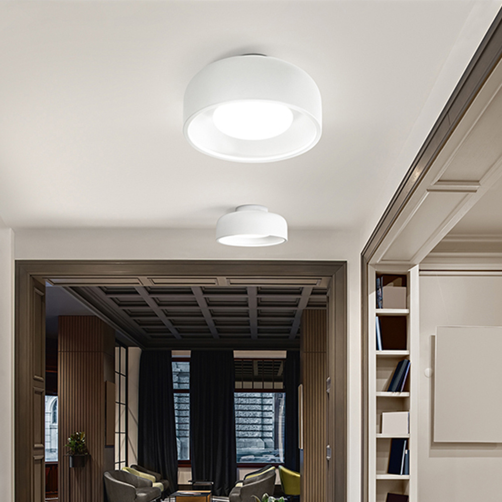 Plafoniera In Metallo Moderna Pandora Bianco 1 Luce E27 6662B
