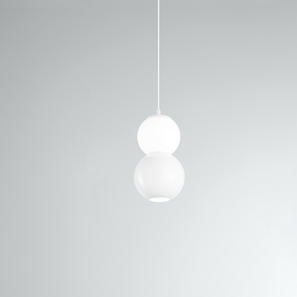 Sospensione Moderna Per Sistema In Binario Bianco Led 2 Sfere 8108BLC