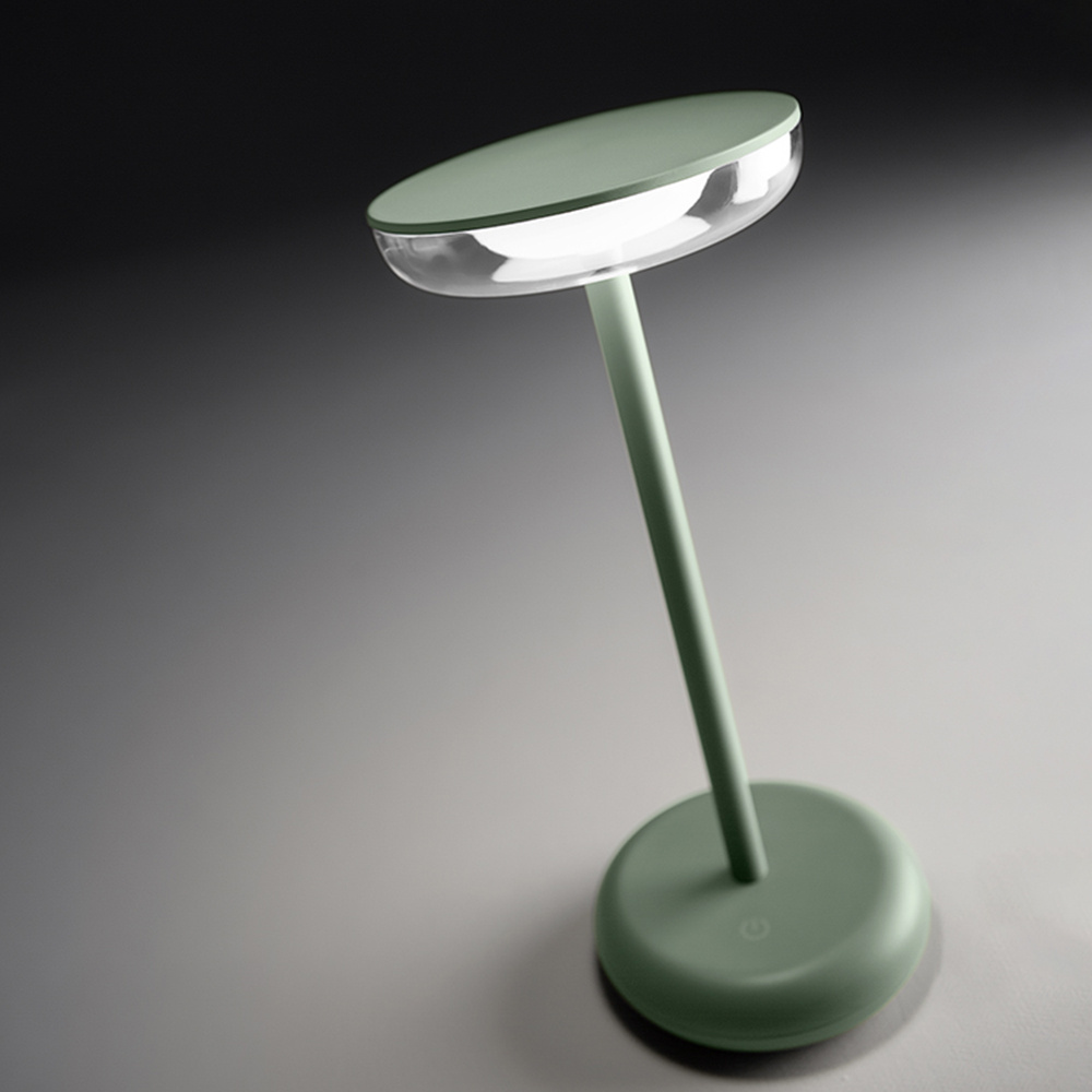 Lampada Da Tavolo Esterno Soap Moderna Metallo Salvia Led Luce Calda 8122SVLC