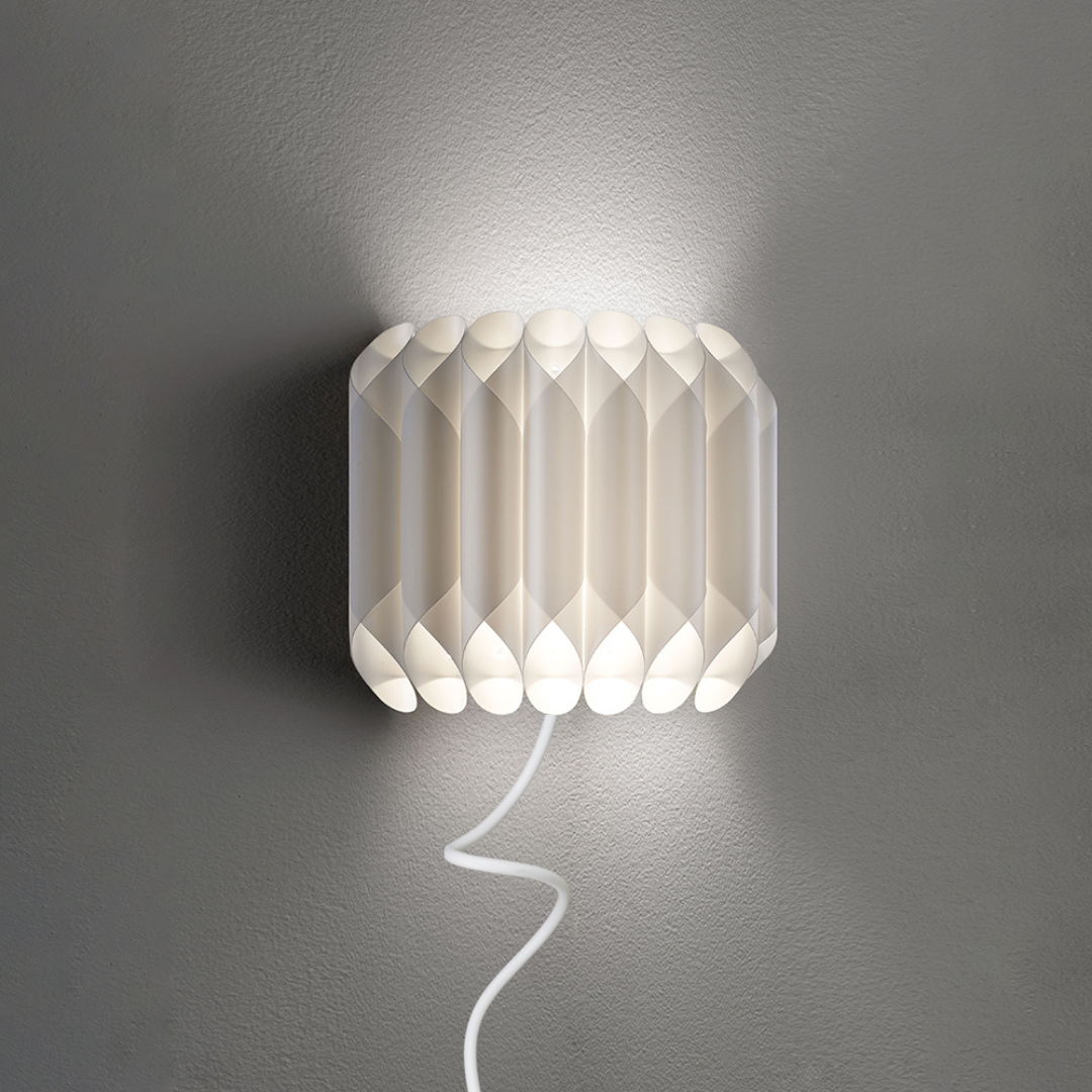 Image of Applique Moderna 1 Luce Louise In Polilux Bianco Con Cavo Made In Italy