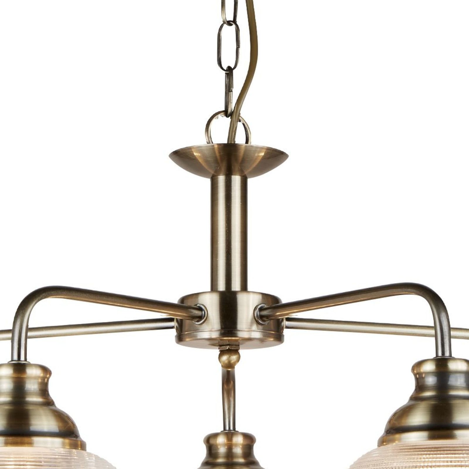 Lustre Suspension 3 Leds En Laiton Et Verre Transparent – Fabriqué En Italie