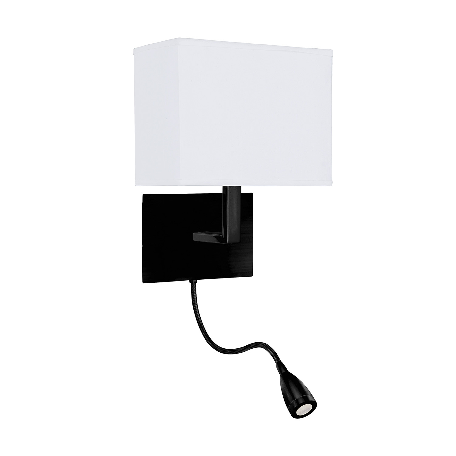 Applique Contemporanea Hotel Acciaio Nero Tessuto 1 Luce E27 6519BK