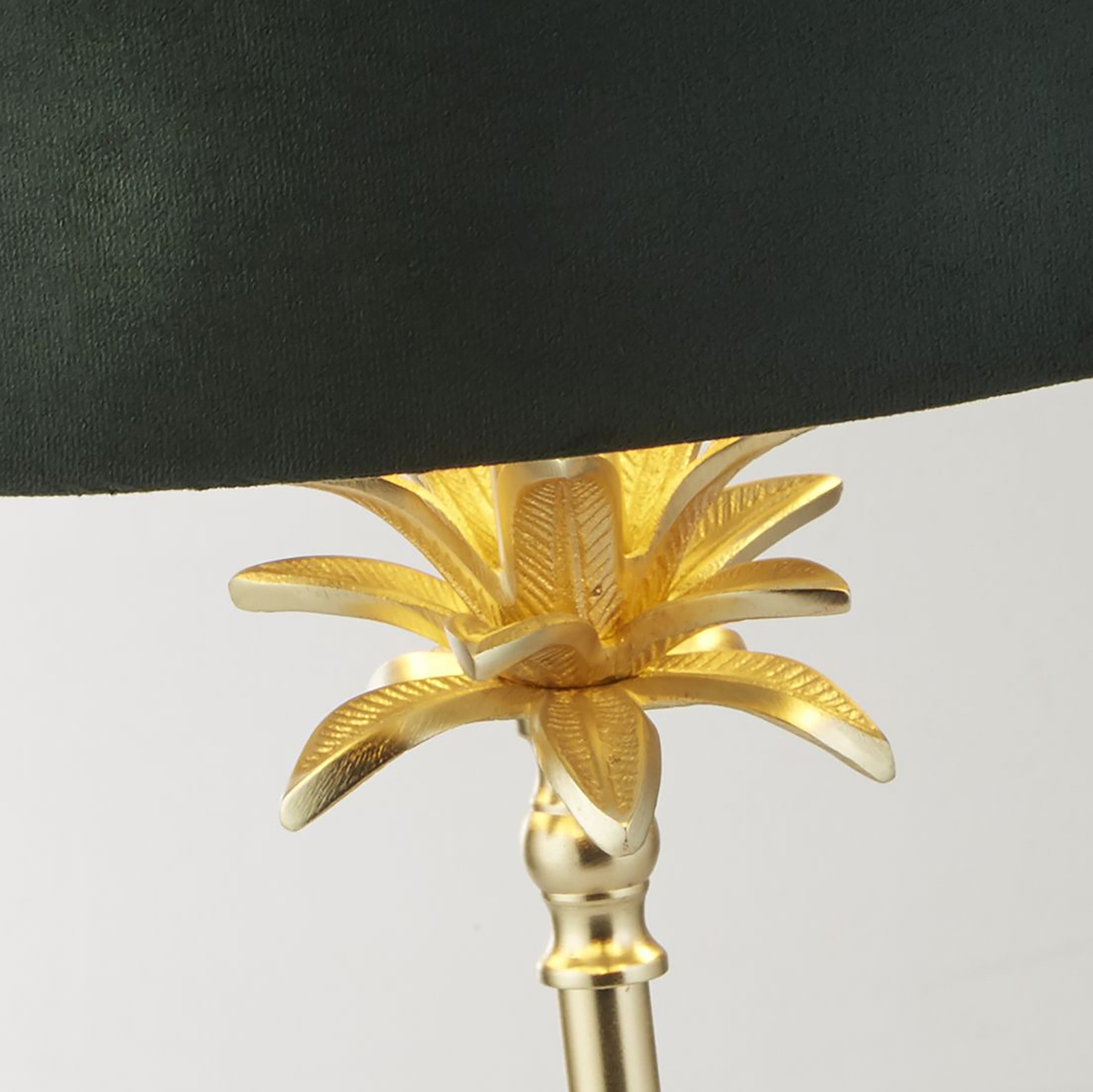 Lampada Da Scrivania Contemporanea Palma Ottone Velluto Verde 1 Luce E27 EU81210GR