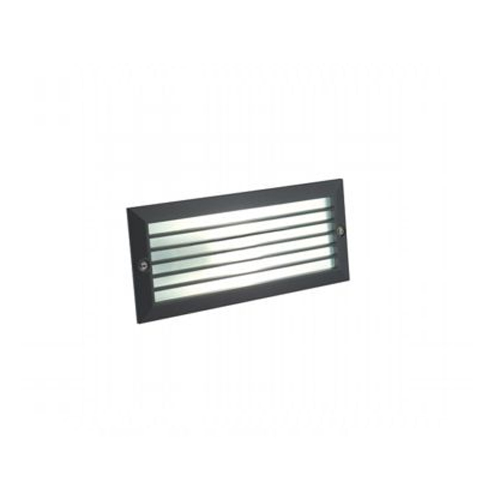 Segnapasso Con Griglia Incasso Moderno Walking Alluminio E Vetro Nero 1 Luce E27 214/06