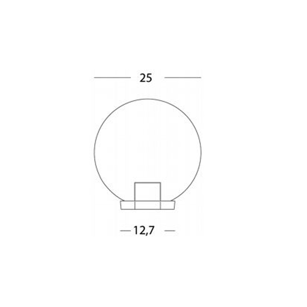 Testa-Palo 1 Luce Globo In Termoplastco Sfera Ø 25 Cm Nero - Opale 293/06
