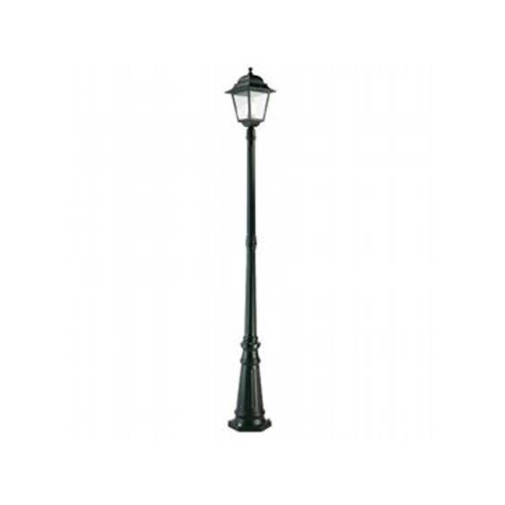 Palo Da Esterno Contemporaneo H212Cm Quadrata Alluminio E Vetro Nero 1 Luce E27 332/06
