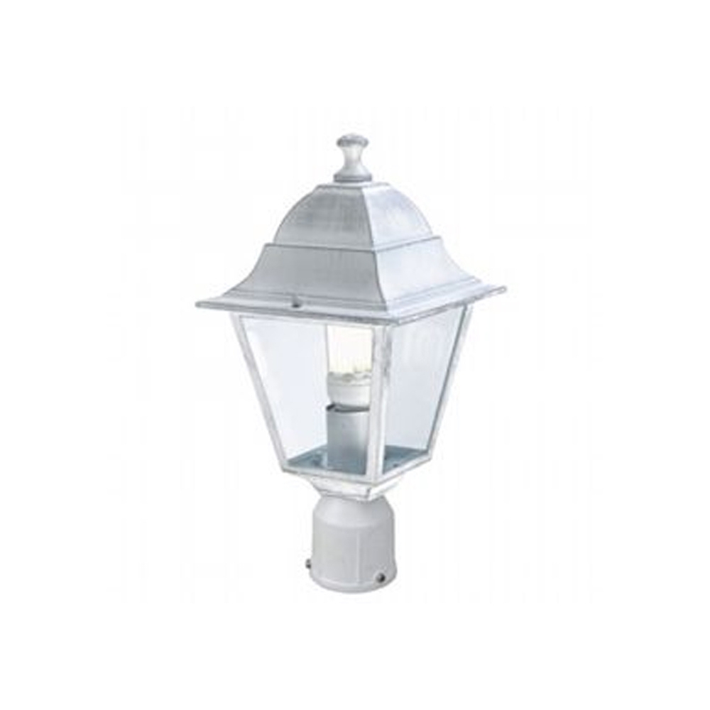 Testa Palo 1 Luce E27Old In Alluminio Color Bianco Argento E Vetro Trasparente 601/37