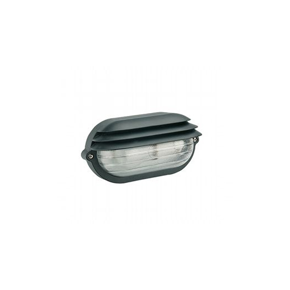 Applique Con Gabbia Piccola Palpebra Ovale Alluminio E Vetro Nero 1 Luce E27 787/06