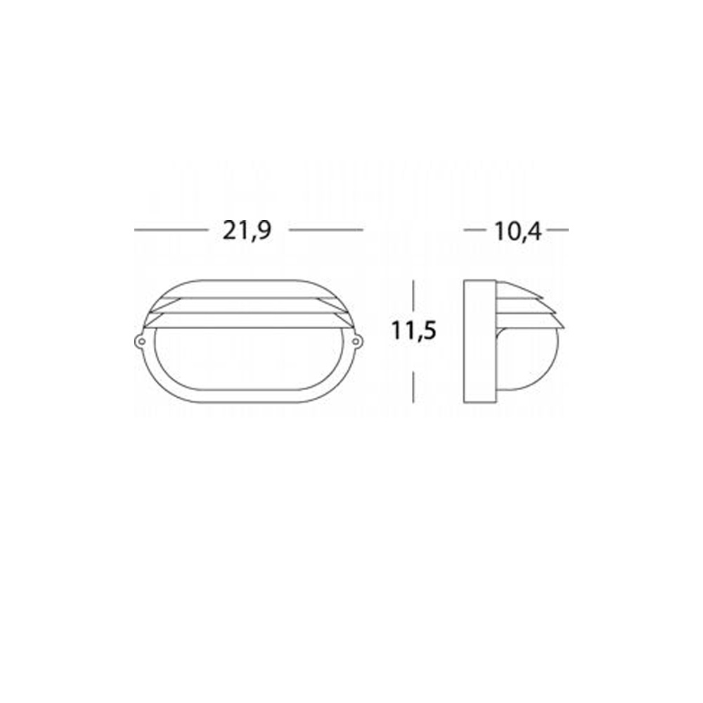Applique Con Gabbia Piccola Palpebra Ovale Alluminio E Vetro Nero 1 Luce E27 787/06