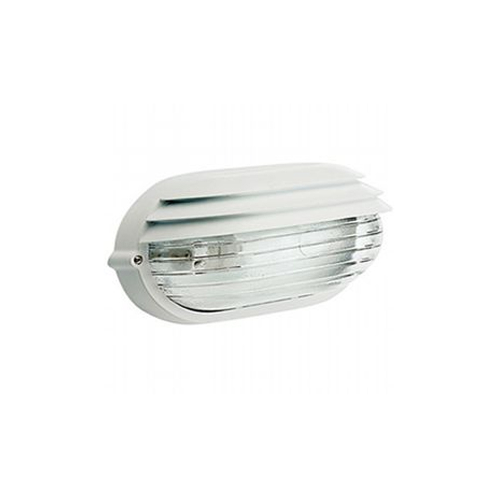 Applique Grande Esterno Palpebra Ovale Alluminio E Vetro Bianco 1 Luce E27 788/02