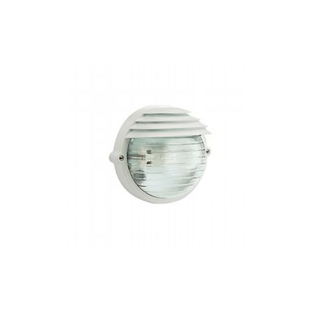 Applique Piccola Esterno Palpebra Tonda Alluminio E Vetro Bianco 1 Luce E27 789/02