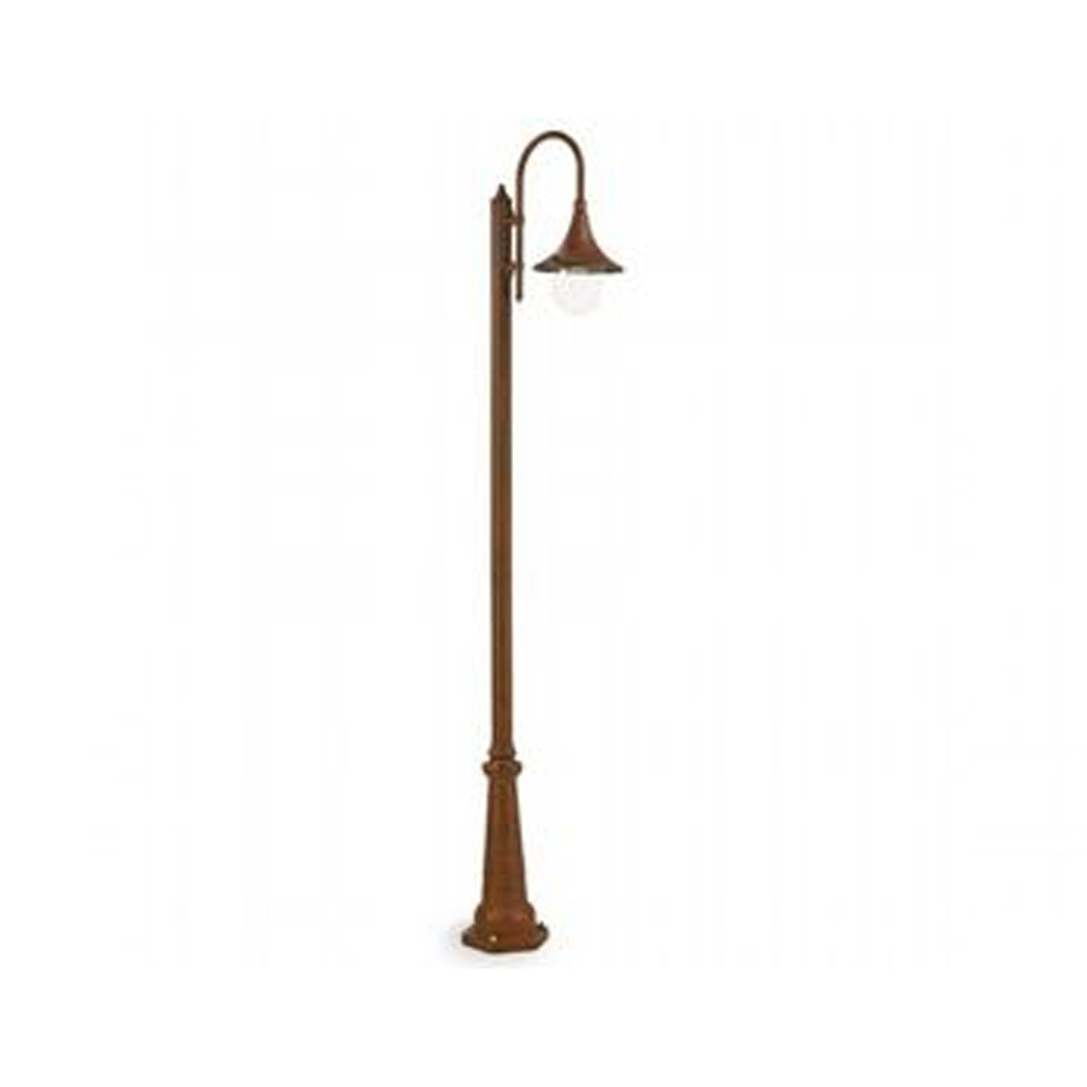 Palo Da Esterno H230Cm Lampara Alluminio E Termoplastica Ruggine 1 Luce E27 895/11